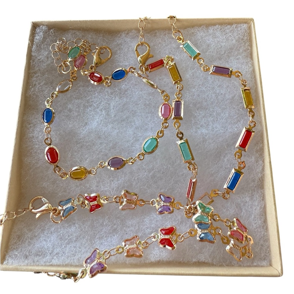 Multicolor Gold-Plated Women's Jewelry Set